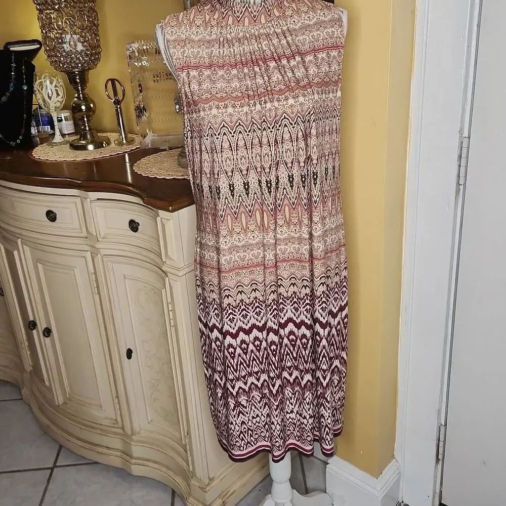 Chico's Saharan sunset mock neck sleeveless sheath dress women's size L